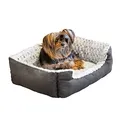 Ferplast Cuccia Cane Cuscino Cane Medio Cuccia Gatto Cuscino Gatto Morbido e Comodo 74 x 61 x h 19 cm. Grigio e Bianco