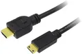 LogiLink HDMI Anschlusskabel HDMI-A Stecker, HDMI-Mini-C Stecker 1.50 m Schwarz CH0022 4K UHD, Audio Return Channel, vergoldete Steckkontakte
