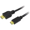 LogiLink HDMI Anschlusskabel HDMI-A Stecker, HDMI-Mini-C Stecker 1.50 m Schwa...