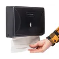 Mind Reader Dispensador de Toallas de Papel multipliegue, Soporte para Toallas de Papel, baño, Montaje en Pared, Color Negro