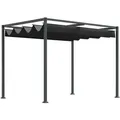 Outsunny Pergola, Schwarz, Metall, Kunststoff, 213x221x298 cm, Sonnen- & Sichtschutz, Pavillons & Pergolas, Pergolas