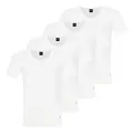 BOSS Herren Modern T-Shirts Cotton Stretch Slim Fit V-Neck 4er Pack, Farbe:Weiß, Artikel:-100 White, Größe:XL