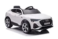 Kinderfahrzeug - Elektro Auto Audi E-Tron - lizenziert - 12V7AH Akku und 4 Motoren- 2,4Ghz + MP3 + Leder + Eva (Weiss)
