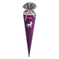 Step by Step Schultüte „Pretty Unicorn Nuala“, rosa, passend zum Schulranzen, aus recycelten PET-Flaschen, Verschluss aus Stoff, 5 l Füllvolumen, 70 cm Höhe