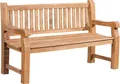 CLP Teakbank Jackson V2 Gartenbank mit Rückenlehne wetterfest stabil massiv teak Größe 150 cm