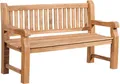CLP Gartenbank Teakbank Jackson V2 (1er), aus wetterfestem Teakholz, mit Rückenlehne
