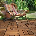 Holzfliese Terrassenfliese Akazie Außen Bodenbelag 30x30cm 10er Set (42,21€/1qm)