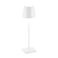 Zafferano, Poldina Pro Lampe, Kabellose, Wiederaufladbare Tischlampe mit Touch Control, Auch für den Außenbereich Geeignet, Dimmer, 2200-3000 K, Höhe 38 cm, Farbe Weiß
