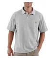 Carhartt, Herren, Weites, mittelschweres, kurzärmliges Polohemd mit Tasche, Grau meliert, M