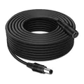 Tonton 5Meter Strom Verlängerungskabel Anschlusskabel DC 5.5 mm x 2.1 mm DC/Gleichstrom 15ft Verbinderkabel DC Verteiler Männlich zu Weiblich für Netzteil/Überwachungskamera usw. 5M(Schwarz)