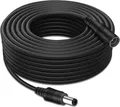 5m Schwarzes DC-Verlängerungskabel 5,5 mm x 2,1 mm Stecker/Buchse Überwachung...