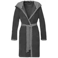 Vossen Damenbademantel Damen Bademantel mit Kapuze Juno, Baumwolle, hohe Markenqualität grau S 36/38 | 95 cm