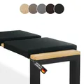 Lycce Bankauflage Klemmkissen 2 Leisten, Sitzkissen Kunstleder schwarz, Banktiefe 37 cm