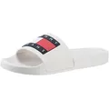 Tommy Jeans TOMMY JEANS FLAG POOL SLD ESS Pantolette, Sommerschuh, Schlappen mit farbiger Logoflagge beige 38 EU