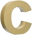 Glorex 6 2029 103 - Papp - Buchstabe C, Buchstabe aus brauner Pappe, ca. 17,5 X 5,5 cm groß, zum bemalen und bekleben, für Serviettentechnik und Décopatch, ideal als Dekoration