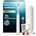 Philips Sonicare DiamondClean 9000 elektrische Zahnbürste, Schallzahnbürste mit App, Drucksensor, 4 Putzmodi, 3 Intensitätsstufen, Ladeglas und USB-Reiseetui, Roségold, Modell HX9911/94