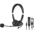 Hamlet HHEADM-UJX RENOVA CUFFIA BI-AURALE CON MIC. USB-A + USB-C + JACK 3.5mm + TELECOMANDO (HHE (Kabelgebunden, USB-A, USB-C) (HHEADM-UJX)