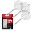 Target Darts K Flex Integrierter Dart-Flug und -Schaft, Nr. 2 Klar (Mittel) | 3er-Pack K-Flex - No 2, Präzisionsgeformte 2-in-1 Dart-Flüge und Dart-Schaft | Professionelles Dart-Zubehör