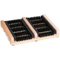 Relaxdays Schuhabstreifer, Hellbraun, Holz, Kunststoff, 36x5.5x26 cm, Garderobe, Schuhaufbewahrung