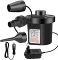 Jsdoin Elektrische Luftpumpe 2in1 Pumpe 3 Düsen Aufblasartikel Schwarz