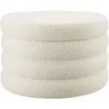 Tectake Sitzhocker Mit Stauraum Altu xl Rund 67 x 42 cm  67 x 67 x 42 cm Bouclé Creme Weiß