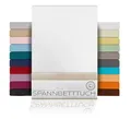 BEAUTEX Spannbetttuch Bettlaken aus Baumwolle, Premium Jersey Stoff 160g/m², Größe und Farbe wählbar (Standard - 100x200x30 cm, Weiß)