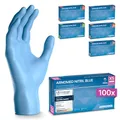 ARNOMED Nitril Einweghandschuhe 100 Stück/Box, XS, puderfreie & latexfreie Einmalhandschuhe, Blaue Nitrilhandschuhe, in Gr. XS, S, M, L, XL & XXL verfügbar