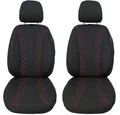 BREMER SITZBEZÜGE Autositzbezug für Ford Fiesta MK 7 Bj 2008-16 (N302), Set, 2-tlg., Schonbezüge Sitzbezüge Fahrer und Beifahrer, in Schwarz/Rote Naht