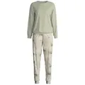 CALIDA Pyjama Leaf Dreams Damen (2 tlg) aus 100% Supima Baumwolle grün XS (36/38)
