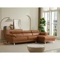 Ecksofa - Premium-Leder - Ecke Rechts - Karamell - EXCELSIORA