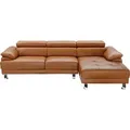 Vente-unique EXCELSIORA, Ecksofa, Wohnzimmer, Braun, 5 Sitz(e), Braun, 600 kg - Braun