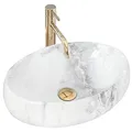 Rea Waschbecken Waschtisch Aufsatzwaschbecken Keramik Handwaschbecken Aufsatz Waschschale Oval Granit 33x48
