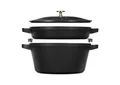 Kochtopf Staub La Cocotte Kochtopfset, 2-tlg rund Gusseisen Schwarz Kochtopf Topf, (2-tlg)