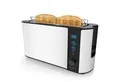 Arendo Toaster Display mit Restzeitanzeige, Edelstahl, Langschlitz, Brötchenaufsatz, 1 langer Schlitz, für 2 Scheiben, 1000 W, Defrost Funktion, Wärmeisolierendes Gehäuse, Krümelschublade