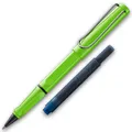 LAMY Tintenroller Safari ROLL INK Grün mit Füller Tintenpatrone blau löschbar