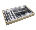 Laguiole Besteck-Set 24-teilig blau marmorierte Griffe