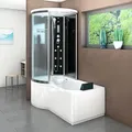 Kombination Badewanne Dusche K55-R31-EC Duschtempel 100x170 cm - Schwarz