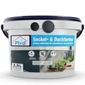 Plid Sockel- & Dachfarbe 2,5 l [Schiefergrau] matt – Fassadenfarbe außen, hochdeckend, wetterfest & UV-beständig mit Abperleffekt – für Beton, Putz, Mauerwerk, Dachziegel & Faserzement – ca. 15 m²