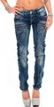 Cipo & Baxx Damen Slim Fit Jeans Stonewashed WD200B Blue W33/L34