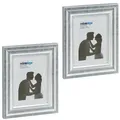 Relaxdays Bilderrahmen 15x20 cm 2er Set Silber