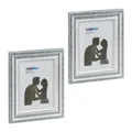 relaxdays Bilderrahmen-Set Bilderrahmen 15x20 cm 2er Set, silber