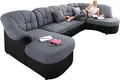 DOMO collection Wohnlandschaft Flores auch in Leder-Bezug, B/T/H: 293/180/86 cm, U-Form, 3 Teile, wahlw. mit Bettfunktion, wahlw. mit Federkern, Unser Dauertiefpreis