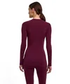 FALKE Damen Baselayer-Shirt Wool-Tech Protective W L/s Sh Wolle Funktionsmaterial schnelltrocknend 1 Stück, Rot Barolo 8526, XS