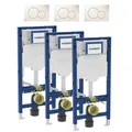 Geberit Vorteilspaket Vorwandelement 3x Duofix 112 cm 3x Betätigung Sigma 01 wei