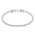 Swarovski Emily Armband, Rundschliff, Weiß, Rhodiniert