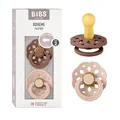 BIBS Boheme Schnuller 2er-Pack. BPA-frei, Kirschform Nippel. Naturkautschuk/Latex, Hergestellt in Dänemark. 6-18 Monate (2er Pack), Woodchuck/Blush