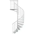 Minka Spindeltreppe Milano 42 - 300,3cm Geschosshöhe Weiß 120cm Durchmesser