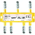 TronicXL 4K Sat Splitter 6-Fach BK Verteiler 3D / HD TV tauglich/DC-Durchlass/Kabel Antennenverteiler Kabelfernsehen DVBC zb für kompatibel mit PYUR Telecolumbus Primacom Vodafone Unitymedia UKW