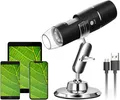 WADEO WiFi USB Digitales Mikroskop 50X-1000X Vergrößerung, Tragbares Mikroskop