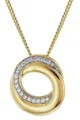 Glizz Panzerkette Damen-mit Gold-Anhänger 333/8K Zirkonia